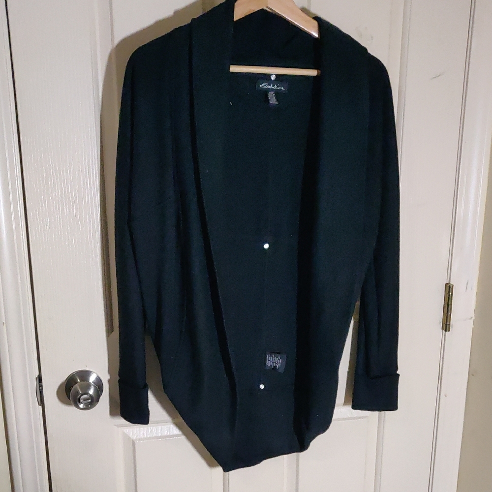 Seductions Black Women's Cardigan Sweater